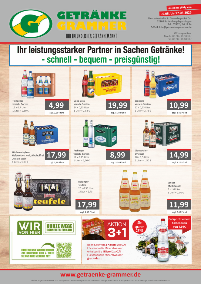 Getränke Grammer - Ihr freundlicher Getränkemarkt - Angebote KW 19 & 20