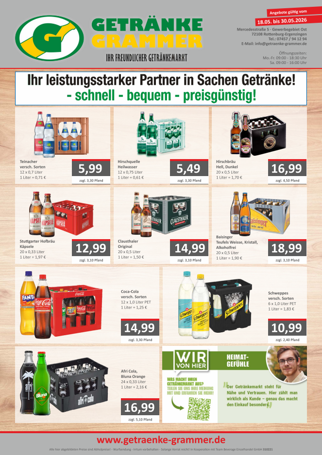 Getränke Grammer - Ihr freundlicher Getränkemarkt - Angebote KW 21 & 22
