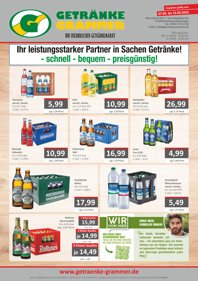 Getränke Grammer - Ihr freundlicher Getränkemarkt - Angebote KW 37 & 38